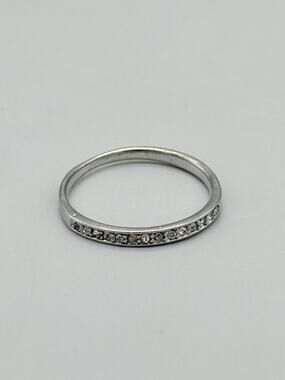 Unbranded Silver Tone CZ Channel Set Eternity Band Stacking Ring Size 9